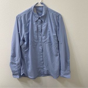 Reel legends reel world sports button up fishing shirt blue small